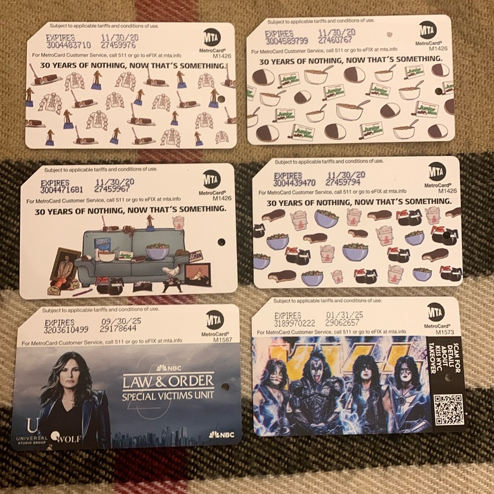 New York NYC Metrocard Seinfeld 30 Yrs set with bonus cards